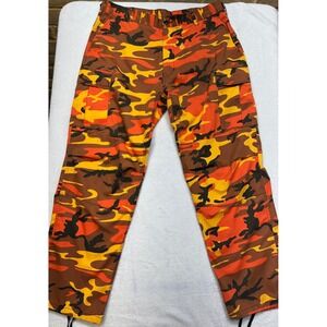 Backbone Mens Orange Camo Cargo Pants Tactical Streetwear Size 40 Camouflage